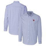 Men's Cutter & Buck Royal Ole Miss Rebels Easy Care Stretch Gingham Long Sleeve Button-Down Shirt