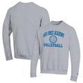 Men's Champion Heather Gray Air Force Falcons Volleyball Icon Powerblend Pullover Sweatshirt