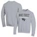 Men's Champion Heather Gray Wake Forest Demon Deacons Stack Logo Volleyball Powerblend Pullover Sweatshirt