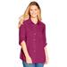 Plus Size Women's Utility Button Down Shirt by Woman Within in Raspberry (Size 26/28)