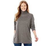 Plus Size Women's Perfect Long-Sleeve Turtleneck Tee by Woman Within in Medium Heather Grey (Size 3X) Shirt
