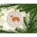 The Holiday Aisle® Collie Dog Merry Christmas Hanging Figurine Ornament Ceramic/Porcelain in Brown/White | 2.8 H x 2.8 W x 0.15 D in | Wayfair