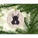 The Holiday Aisle® Merry Christmas French Bulldog Brindle Hanging Figurine Ornament /Porcelain in Black/Pink/White | Wayfair