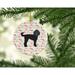 The Holiday Aisle® Labradoodle Merry Christmas Hanging Figurine Ornament Ceramic/Porcelain in Black/Blue/Pink | 2.8 H x 2.8 W x 0.15 D in | Wayfair