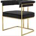 Everly Quinn Metal King Louis Back Side Chair in Black Upholstered/Velvet/Metal in Yellow | 29.75 H in | Wayfair 730F0DCB133F48A08E5719B7C10232FF