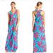 Lilly Pulitzer Dresses | Lilly Pulitzer Racer Back Maxi Dress, Rhode Island Reef, Size Large | Color: Blue/Pink | Size: M