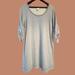 Anthropologie Dresses | Anthropologie ~ Eloise Gray Tunic Sweatshirt Dress In Gray - Size L | Color: Gray/White | Size: L