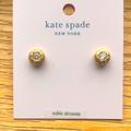 Kate Spade Jewelry | Kate Spade Gold Tone Elegant Edge Round Stud Earrings With Clear Cz Accent Nwt | Color: Gold | Size: Os