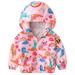 1-6T kids Girls Cartoon Zip Jacket Hooded Trench Lightweight Toddler Outdoor Dust Windbreaker Coats