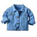Toddler Kid Baby Boys Girls Denim Jacket Long Sleeve Button Down Jeans Coat Cowboy Overcoat Basic Jeans Jacket Top Casual Outwear