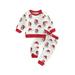 xingqing 0-24M Christmas Newborn Baby Boys Girls Pants Set Long Sleeve Santa Claus/Letter Sweatshirt Tops with Pants Fall Winter Outfits White Red 0-6 Months