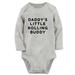 Daddy s Little Rolling Funny Rompers Newborn Baby Unisex Bodysuits Infant Jumpsuits Toddler 0-12 Months Kids Long Sleeves Oufits (Gray 0-6 Months)