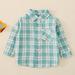 Toddler Winter Coat Shirts Button Down Western Shirts Outfit Buffalo Plaid Shirts For Spring Summer Long Sleeve Shirts