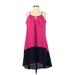 Olive and Oak Casual Dress - High/Low: Pink Color Block Dresses - Women's Size Small