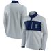 Men's Fanatics Branded Gray/Navy Seattle Kraken Hockey Polar Fleece Quarter-Snap Jacket