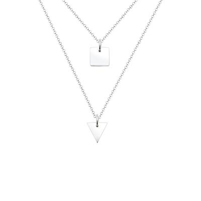 Elli - Dreieck Viereck Layer 925 Sterling Silber Ketten 1 ct Damen