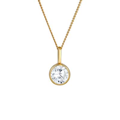 Elli PREMIUM - Solitär Zirkonia 585 Gelbgold Ketten 1 ct Damen