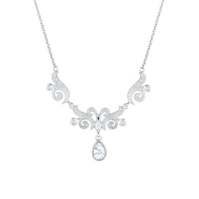 Elli PREMIUM - Elli PREMIUM Halskette Collier Ornament Zirkonia Kristalle 925 Sterling Silber Ketten 1 ct Damen