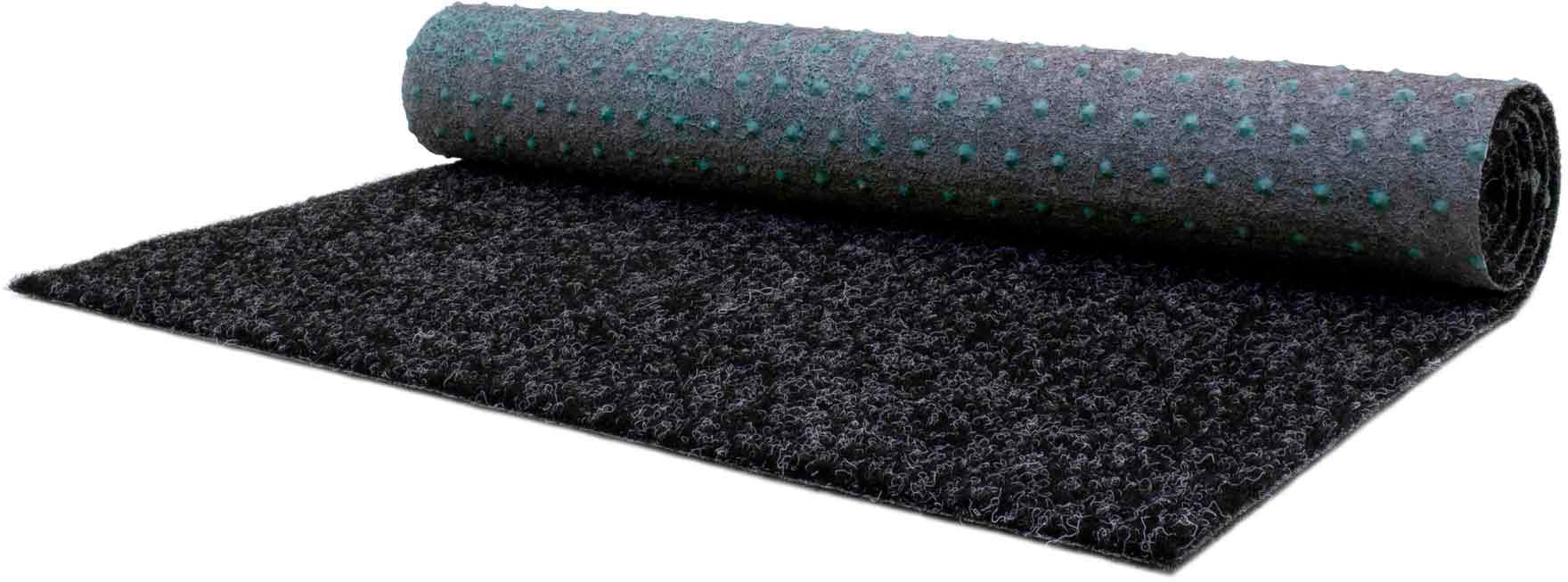 Kunstrasen MY HOME "PORTO, Made in Netherlands", grau (anthrazit), B:400cm H:10mm L:600cm, Polypropylen (PP), Teppiche, aus Nadelfilz, mit Noppen, für Balkon & Terrasse