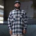 Dickies Men's Ronnie Sandoval Brushed Flannel Shirt - Blue Ombre Plaid Size XS (WLRS2)