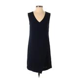 J.Crew Factory Store Casual Dress - Shift V Neck Sleeveless: Blue Print Dresses - Women's Size 0