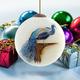 La Pastiche Peacock Ball Ornament Glass in Blue/Brown | 4 H x 4 W x 4 D in | Wayfair OG3018