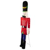 Northlight Seasonal 72" Lighted Red & Green Toy Soldier Outdoor Christmas Decoration in Black/Red | 72 H x 17 W x 3.5 D in | Wayfair