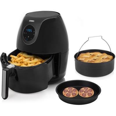 Princess - Digitale xxl Heißluftfritteuse mit Pizzapfanne & Backform 5,2L 1700 Watt