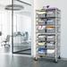 Rebrilliant Isobelle 24" W NSF-Certified Commercial 7-Tier 12-Bin Storage Rack w/ Wheels Wire/Metal/Steel in Gray | 56 H x 24 W x 14.25 D in | Wayfair