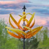 Freeport Park® Hugley 91"H Yellow Lotus Kinetic Wind Spinner Garden Stake Metal | 91 H x 27 W x 27 D in | Wayfair 3D84CD2E7CC54625B47FD6E86A651982