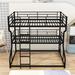 Isabelle & Max™ Turien Full XL over Twin XL over Queen Metal Triple/Quad Bunk Bed by Isabelle & Max Metal in Black | 74 H x 62 W x 82 D in | Wayfair