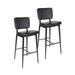 Porthos Home Mori Bar Stools Set of 2, PU Leather, Steel Legs