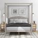 Queen Size Half-Moon Headboard Canopy Bed Straight Lines Platform Bed for Small Bedroom City Aprtment Dorm