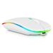 2.4GHz & Bluetooth Mouse Rechargeable Wireless Mouse for Lenovo Tab P11 5G Bluetooth Wireless Mouse for Laptop / PC / Mac / Computer / Tablet / Android RGB LED Pure White