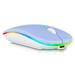 2.4GHz & Bluetooth Mouse Rechargeable Wireless Mouse for 9X Bluetooth Wireless Mouse for Laptop / PC / Mac / Computer / Tablet / Android RGB LED RGB LED Pure White