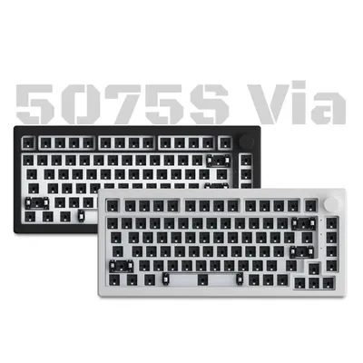 Akko 5075S-Kit de bricolage pour clavier de jeu mécanique Hotswap personnalisé rétro4.2 RVB 5
