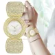 Dames Pleine Étoile Diamant Montre Chaude Marque Double Rangée Cristal Montres À Quartz Bracelet À