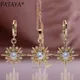 PATAYA-Ensemble de Boucles d'Oreilles et Colliers en Or Rose pour Femme Bijoux Longs et Pendentifs