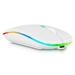 2.4GHz & Bluetooth Mouse Rechargeable Wireless Mouse for Pad X6 Bluetooth Wireless Mouse for Laptop / PC / Mac / Computer / Tablet / Android RGB LED Pure White