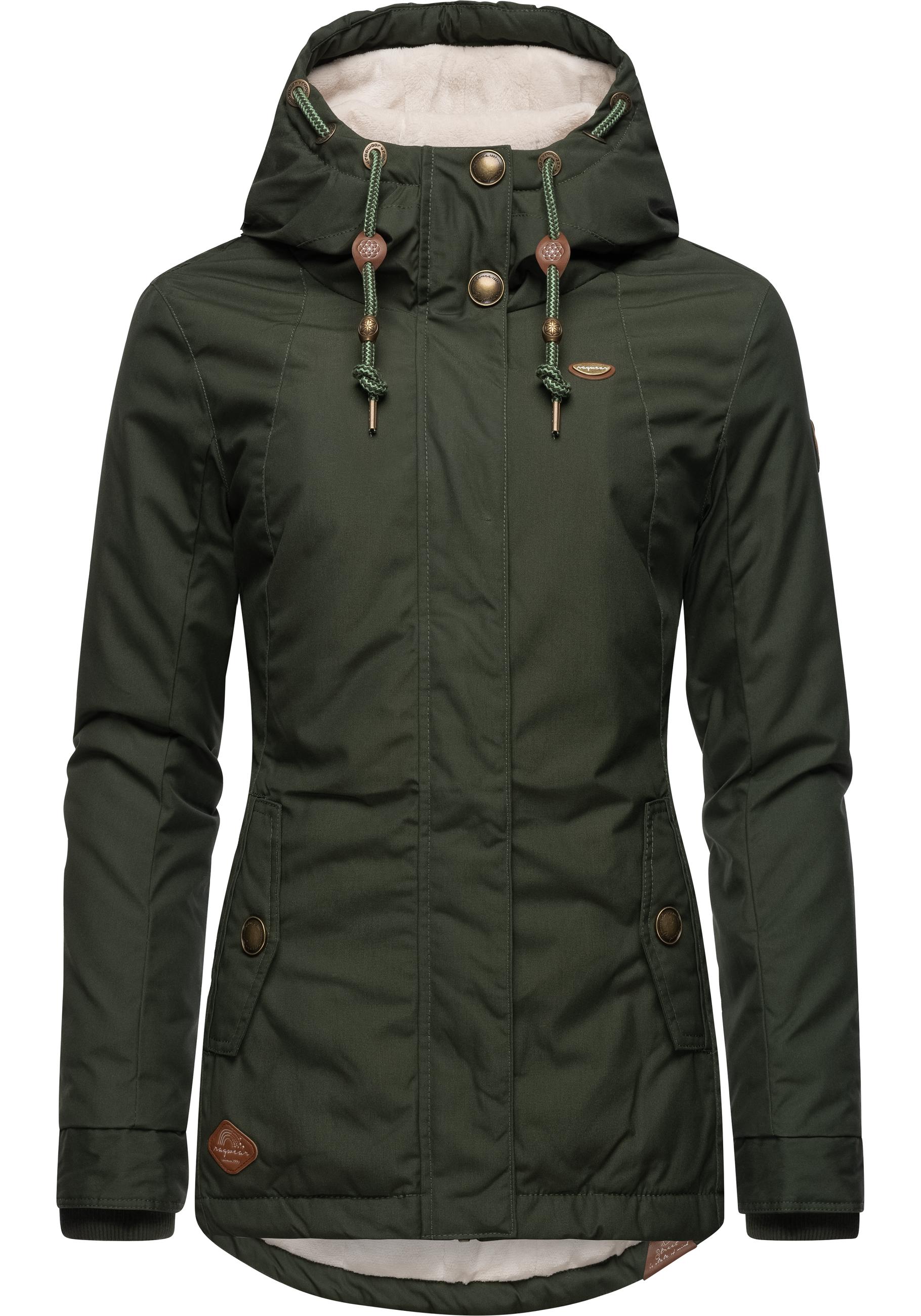 Winterjacke RAGWEAR "Monade", Damen, Gr. XXXL(46), grün (flaschengrün), Obermaterial: 65% Polyester, 35% Baumwolle, Futter 100% Polyester, Wattierung 100% Polyester, figurbetont Po-bedeckend, verstellbar Rippstrickbündchen mit Druckknopf, Jacken,...
