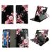Flower Black for LG G Pad 4G LTE 7-inch Tablet Case Universal Android Cases 360 Rotating Folio Stand Protector Pu Leather Cover Travel e-reader Card Cash Slots Multiple Viewing Angles