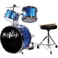 Music Alley Junior Drum Kit for Kids with Kick Drum Pedal, Drum Stool & Drum Sticks - Blue