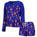 Women's Concepts Sport Royal New York Mets Breakthrough Long Sleeve V-Neck T-Shirt & Shorts Sleep Set
