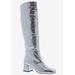 Wide Width Women's Remi Boots by Bellini in Silver Crinkle Metallic (Size 7 W)