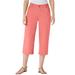 Plus Size Women's Perfect 5-Pocket Relaxed Capri With Back Elastic by Woman Within in Sweet Coral (Size 14 W)