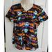 Disney Tops | Disney Nightmare Before Christmas Size L Jack Skellington Tie Dye Scrub Top | Color: Black/Purple | Size: L