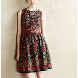Anthropologie Dresses | Anthropologie Adelyn Rae Needlepoint Teal Floral Garden Dress Embroidered, Sz 2 | Color: Green/Red | Size: 2