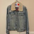 Free People Jackets & Coats | Free People Women Distressed Jeans Jacket, Oversized Size M | Color: Blue/Red | Size: M