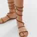 Free People Shoes | Free People Nwot Havana Gladiator Wrap Sandals 36 | Color: Brown/Tan | Size: 36eu