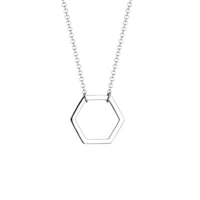 Elli - Hexagon Geo Minimal 925 Sterling Silber Ketten 1 ct Damen